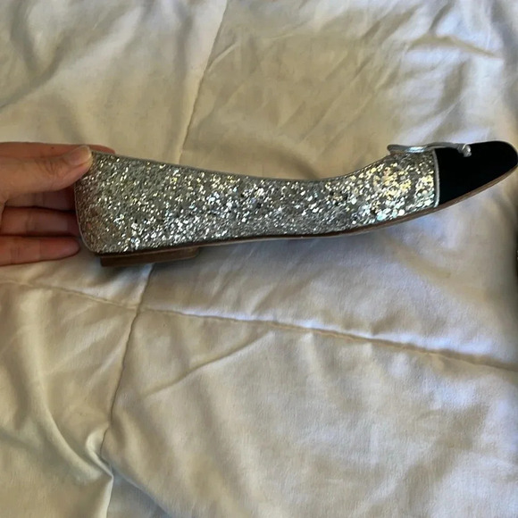 Kate Spade Nella Flats, Silver with a bow ballet flats size 6,  Elegant Holiday - Picture 7 of 12